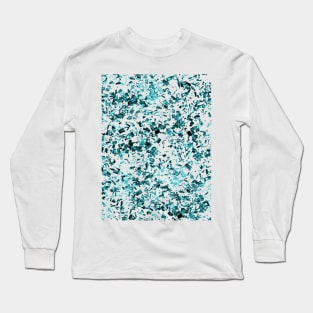 All Over Blue Glass Shards Ice Pattern Long Sleeve T-Shirt